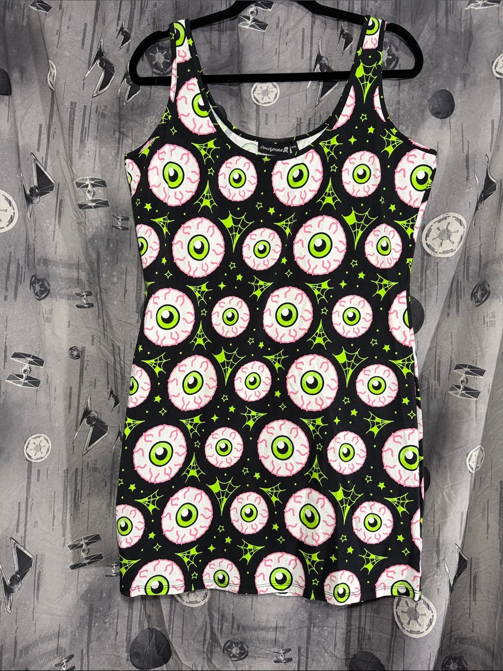 NWOT SOURPUSS EYEBALLS MINI TANK DRESS SZ XXL